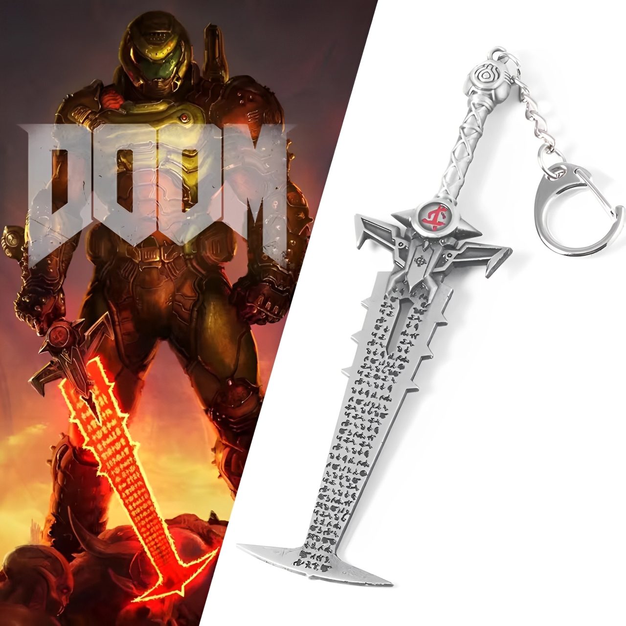 Cosplay Prop Dagger - Game Doom Eternal Crucible Blade Keychain