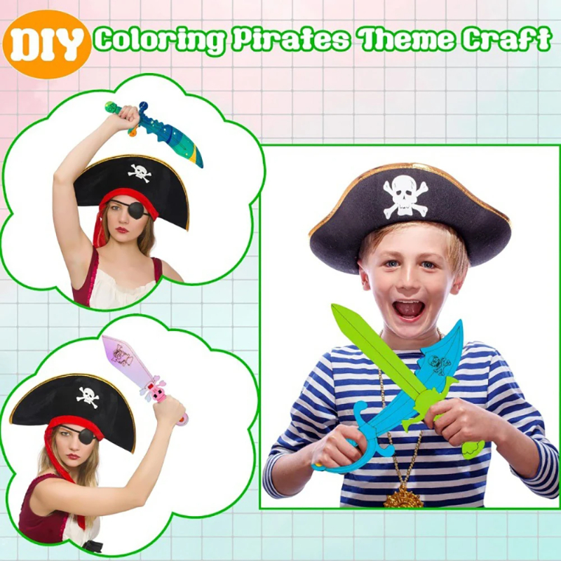 16pcs Kids Wooden Pirate Theme - Cosplay Prop Painting recension och pris