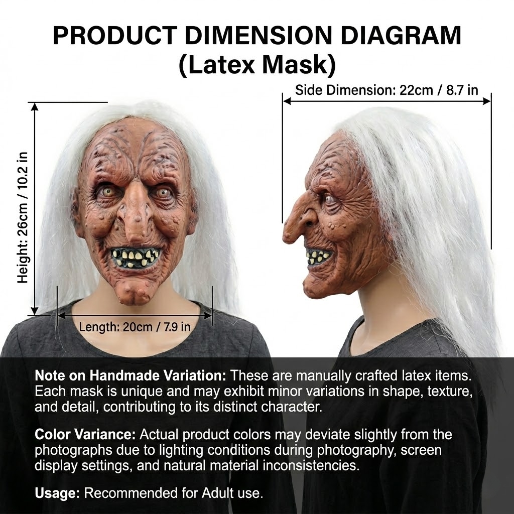 Creative Witch Latex Mask For  - Cosplay Prop Designer recension och pris