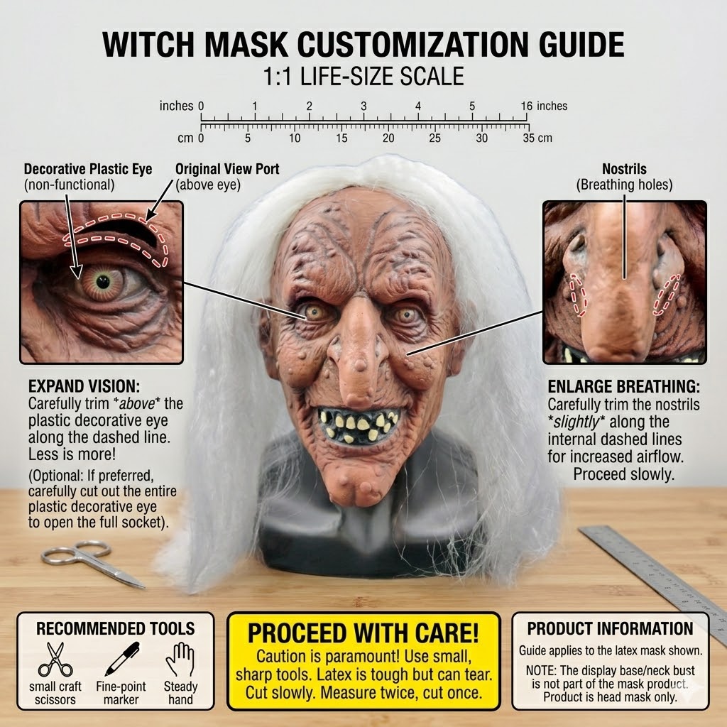 Creative Witch Latex Mask For  - Cosplay Prop Designer recension och pris
