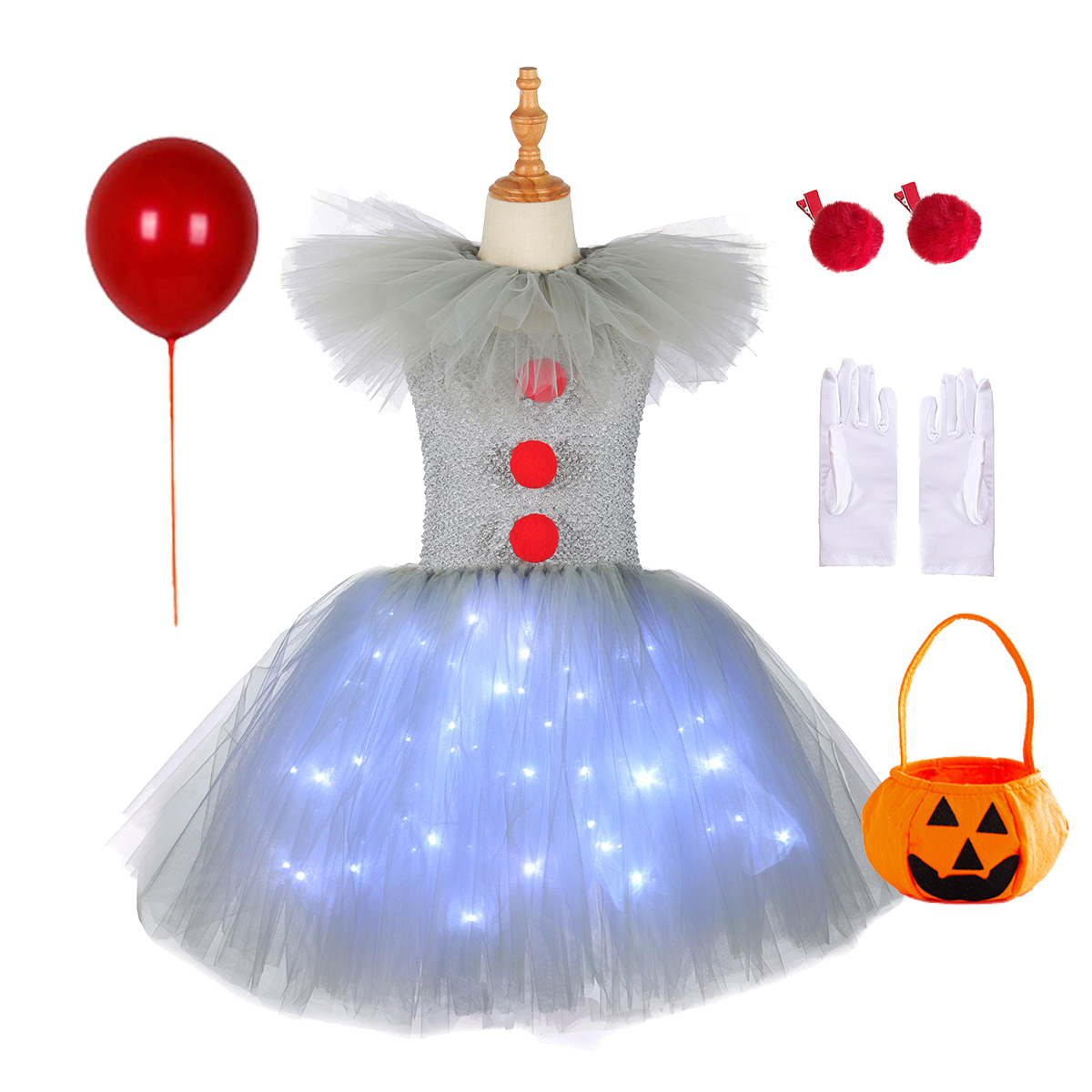 Gray Joker Girls Halloween LED - Cosplay Prop Bow recension och pris