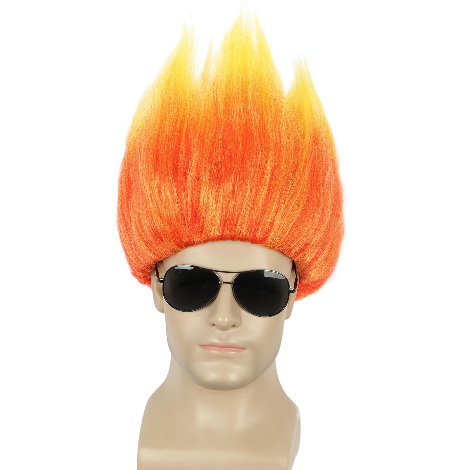Short Orange Wig Spiky Anime W - Cosplay Flame Prop recension och pris