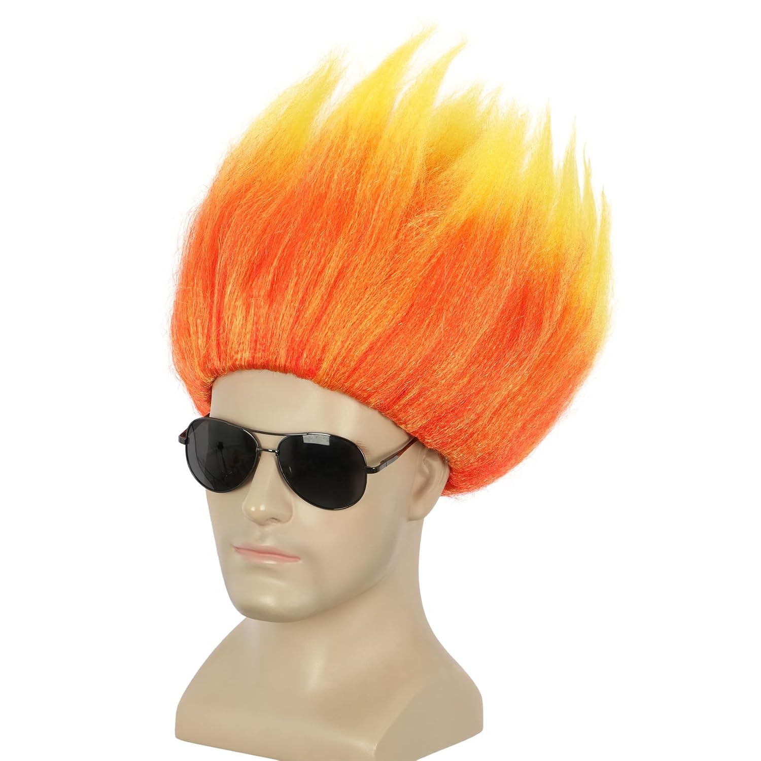Short Orange Wig Spiky Anime W - Cosplay Flame Prop recension och pris