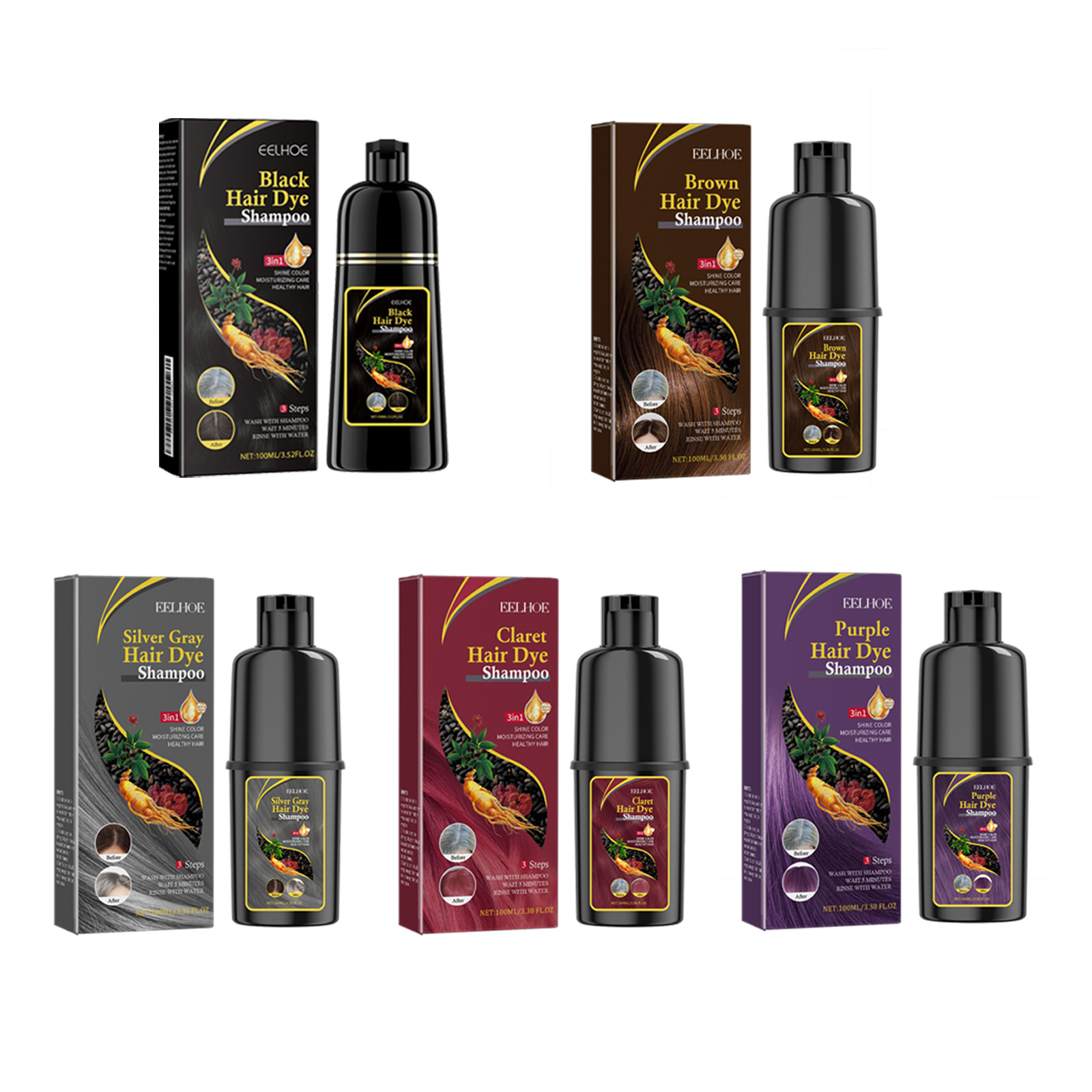 Hair Dyeing Shampoo 3-in-1 Rap - Hair Spray Color recension och pris